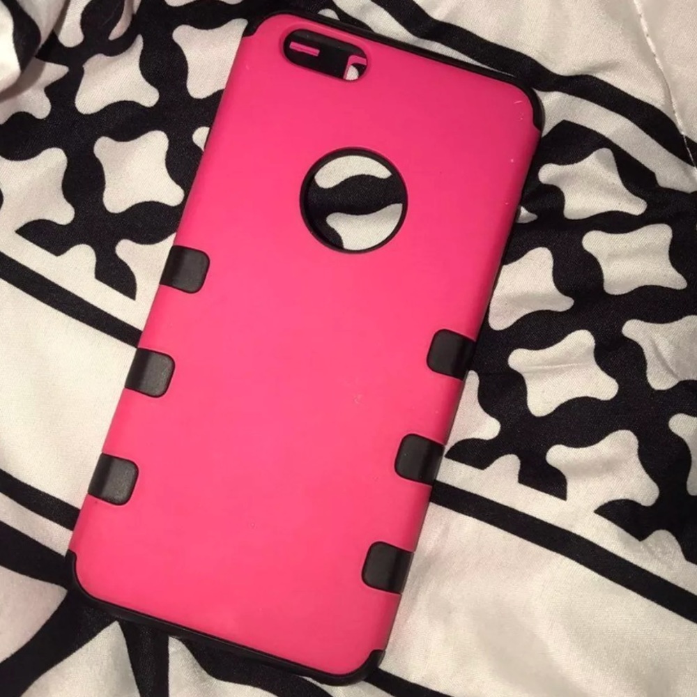 Pink and black iPhone 6s Plus case